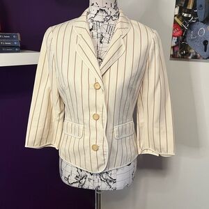 Worth Cream Stripes Blazer